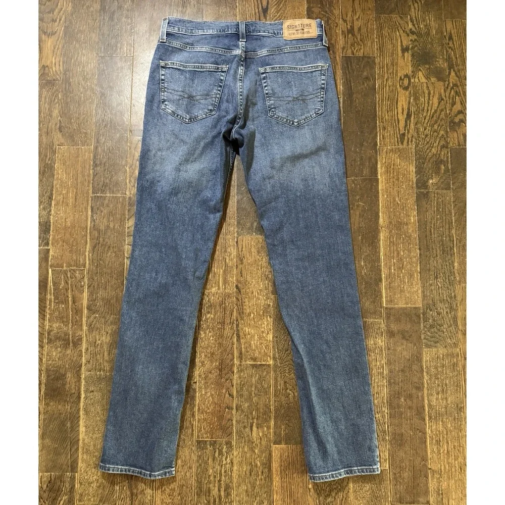 Levi‎ Strauss Signature Gold Slim Jeans Mens 30x32 Blue Excellent Low Rise